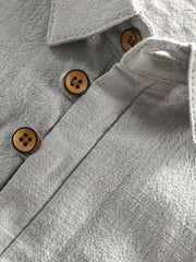 Men's Full Size Button Detail Short Sleeve Polo Plus Size
