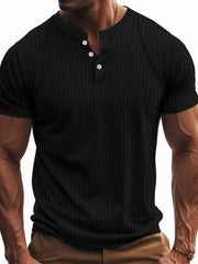 Men's Full Size Button Detail Short Sleeve T-Shirt Plus Size
