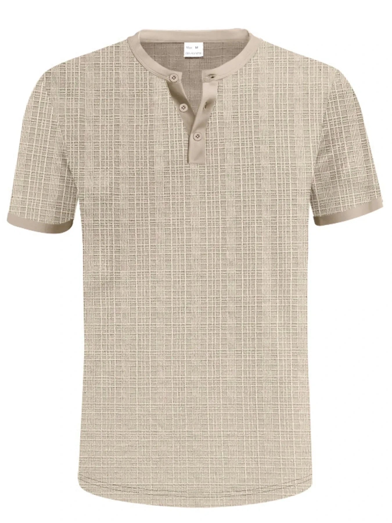 Men's Full Size Button Detail Short Sleeve Top Plus Size
