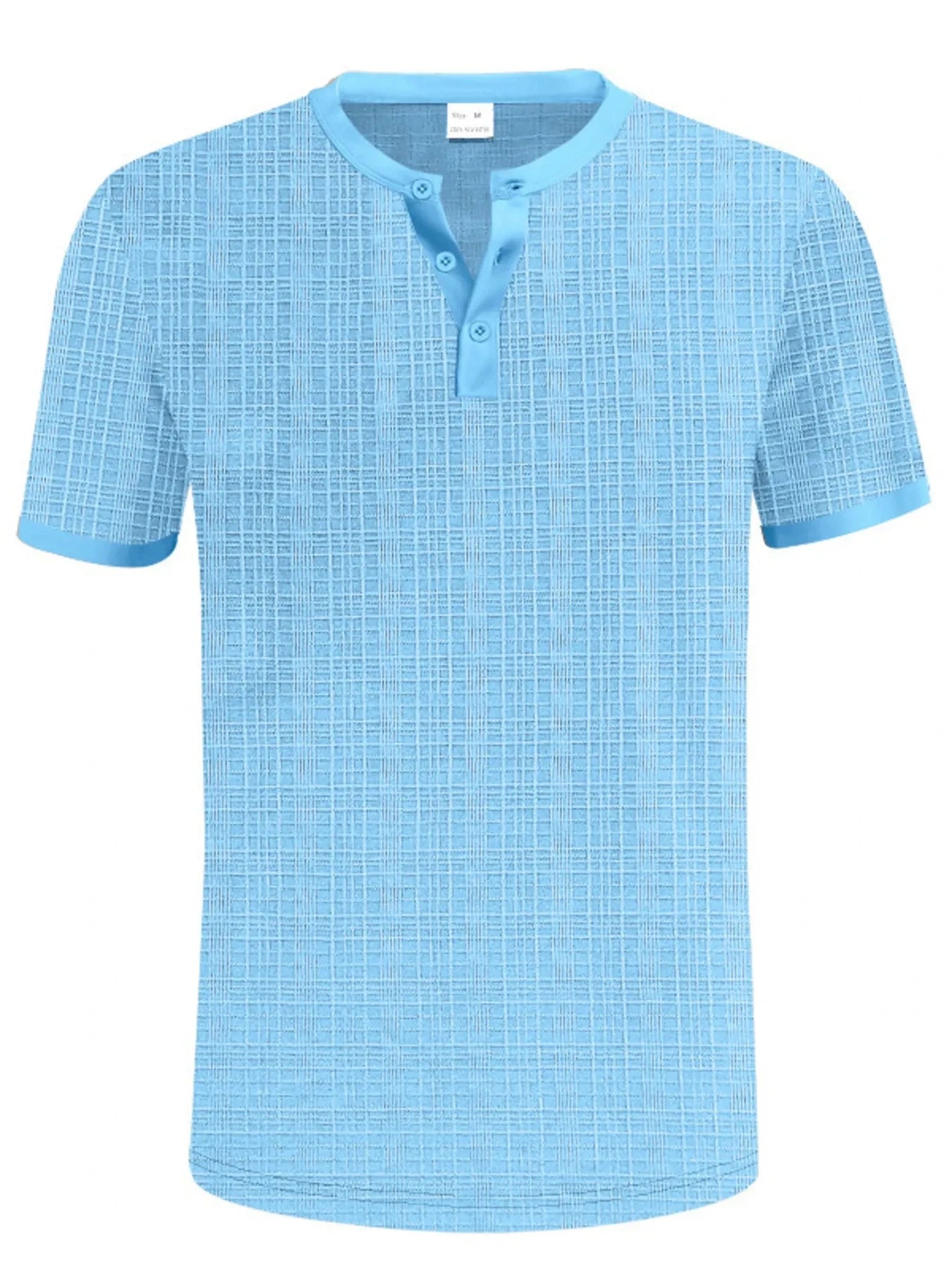 Men's Full Size Button Detail Short Sleeve Top Plus Size