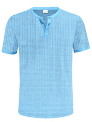 Men's Full Size Button Detail Short Sleeve Top Plus Size