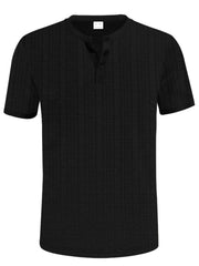 Men's Full Size Button Detail Short Sleeve Top Plus Size