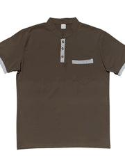 Men's Full Size Button Detail Short Sleeve Top Plus Size