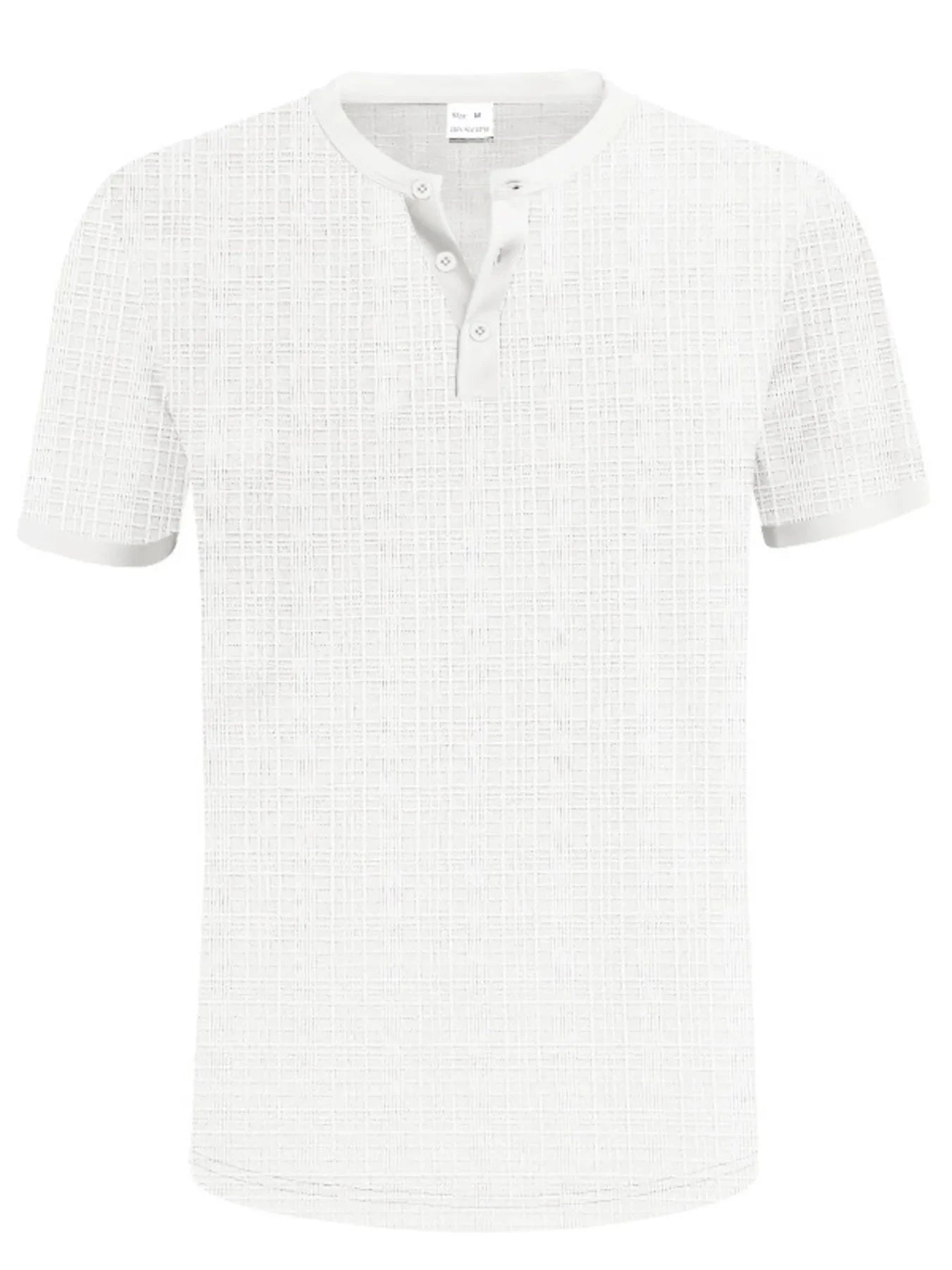 Men's Full Size Button Detail Short Sleeve Top Plus Size White / S