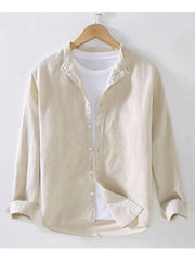 Men's Full Size Button Up Long Sleeve Shirt Plus Size Dust Storm / S
