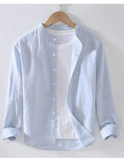 Men's Full Size Button Up Long Sleeve Shirt Plus Size Light Blue / S
