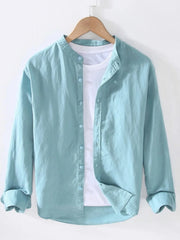 Men's Full Size Button Up Long Sleeve Shirt Plus Size Teal / S