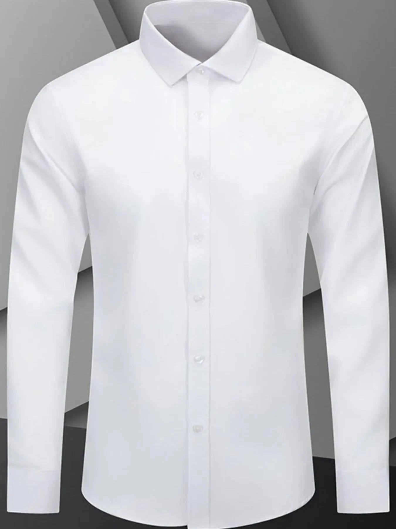 Men's Full Size Button Up Long Sleeve Shirt Plus Size White / S