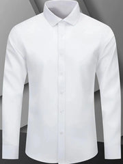 Men's Full Size Button Up Long Sleeve Shirt Plus Size White / S