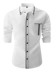 Men's Full Size Button Up Long Sleeve Shirt Plus Size White / S