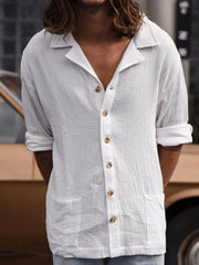Men's Full Size Button-Up Relaxed Fit Shirt Plus Size