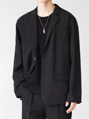 Men's Full Size Casual Lightweight Button Up Blazer Plus Size