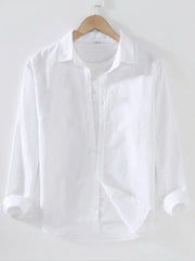 Men's Full Size Casual Long Sleeve Button-Up Shirt Plus Size White / S