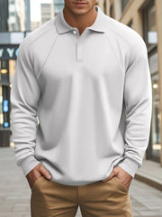 Men's Full Size Classic Collar Long Sleeve Polo Plus Size