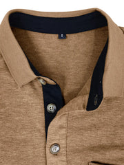 Men's Full Size Classic Heathered Pocket Polo Shirt Plus Size
