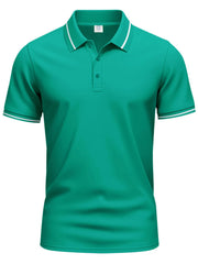 Men's Full Size Collared Neck Short Sleeve Polo Plus Size Green / S