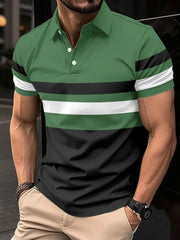 Men's Full Size Collared Neck Short Sleeve Polo Plus Size Green / S