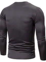 Men's Full Size Color Block Long Sleeve T-Shirt Plus Size