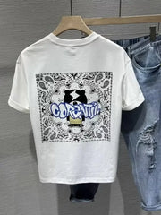 Men's Full Size Graphic Round Neck T-Shirt Plus Size White / S