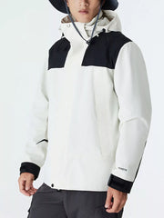 Men's Full Size Hooded Waterproof Outdoor Jacket Plus Size White / XS