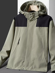 Men's Full Size Hooded Windproof Outdoor Jacket Plus Size Light Green / XS
