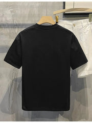 Men's Full Size Letter Round Neck Short Sleeve T-Shirt Plus Size