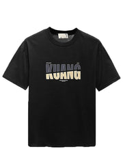 Men's Full Size Letter Round Neck Short Sleeve T-Shirt Plus Size