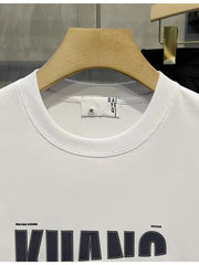 Men's Full Size Letter Round Neck Short Sleeve T-Shirt Plus Size