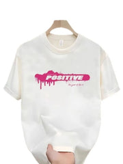 Men's Full Size Letter Round Neck Short Sleeve T-Shirt Plus Size White / S