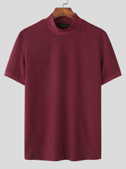 Men's Full Size Mock Neck Short Sleeve T-Shirt Plus Size