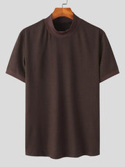 Men's Full Size Mock Neck Short Sleeve T-Shirt Plus Size