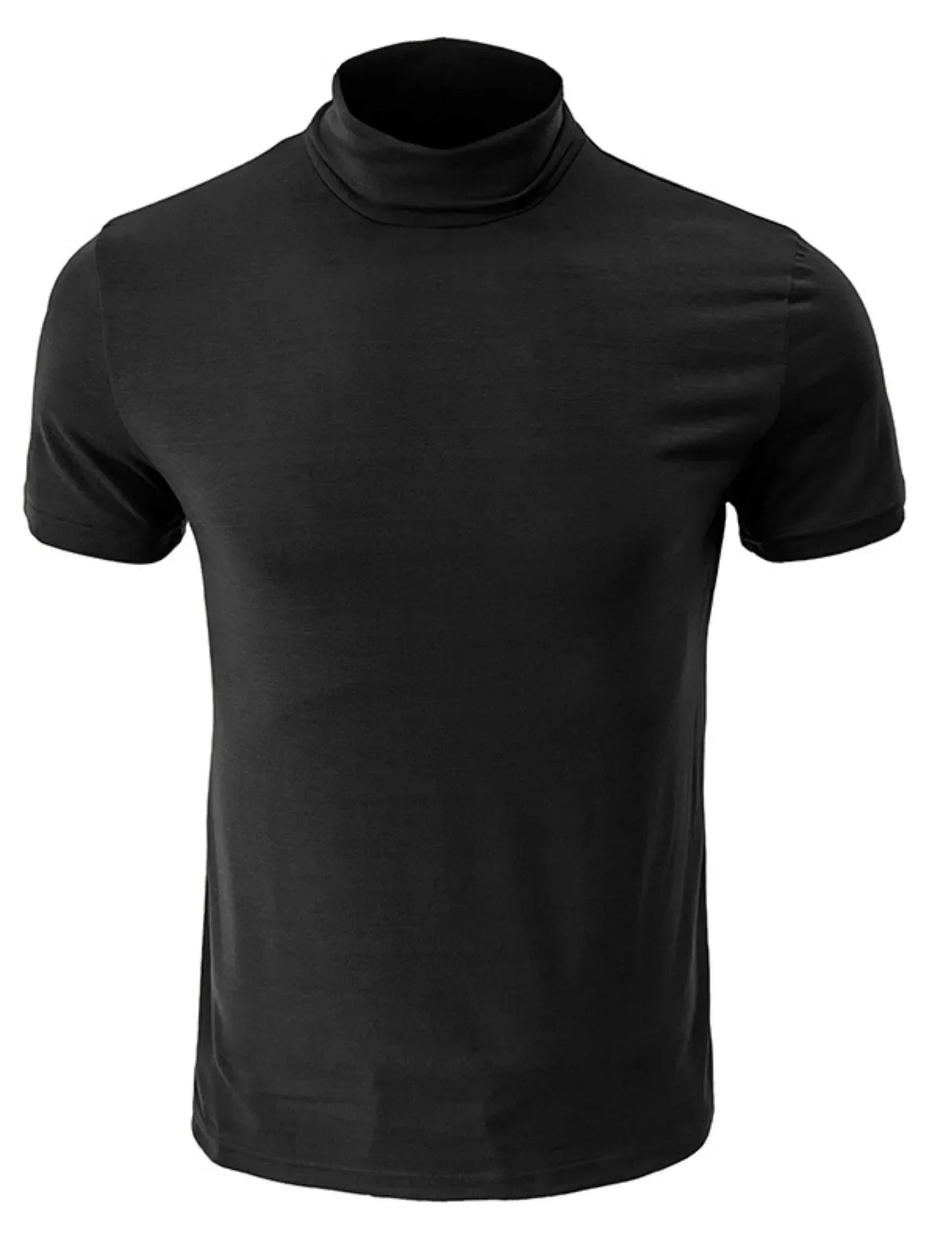Men's Full Size Mock Neck Short Sleeve T-Shirt Plus Size Black / S