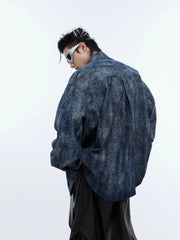 Men's Full Size Oversized Button Up Denim Shirt Plus Size