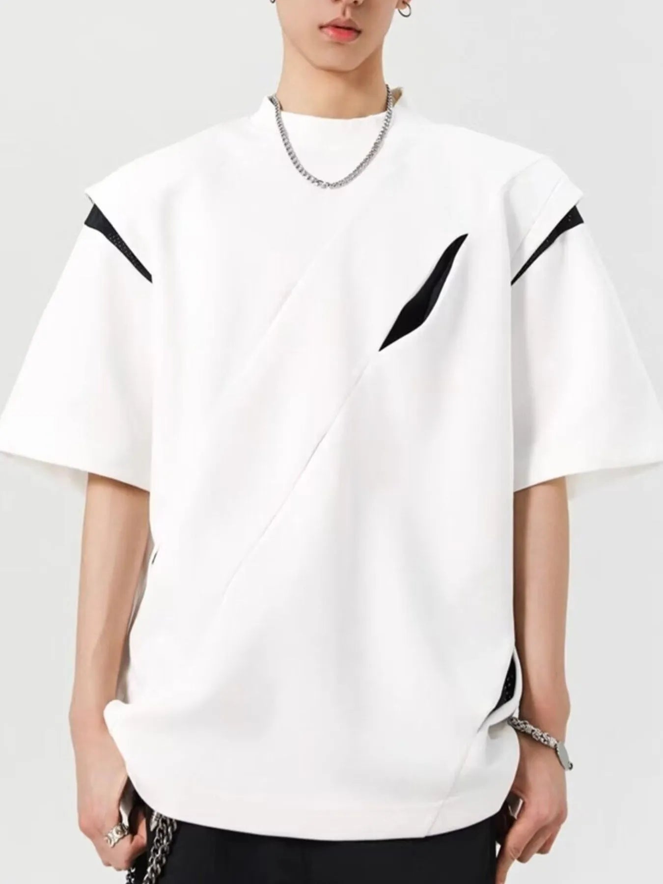 Men's Full Size Oversized Streetwear Short Sleeve T-Shirt Plus Size White / S