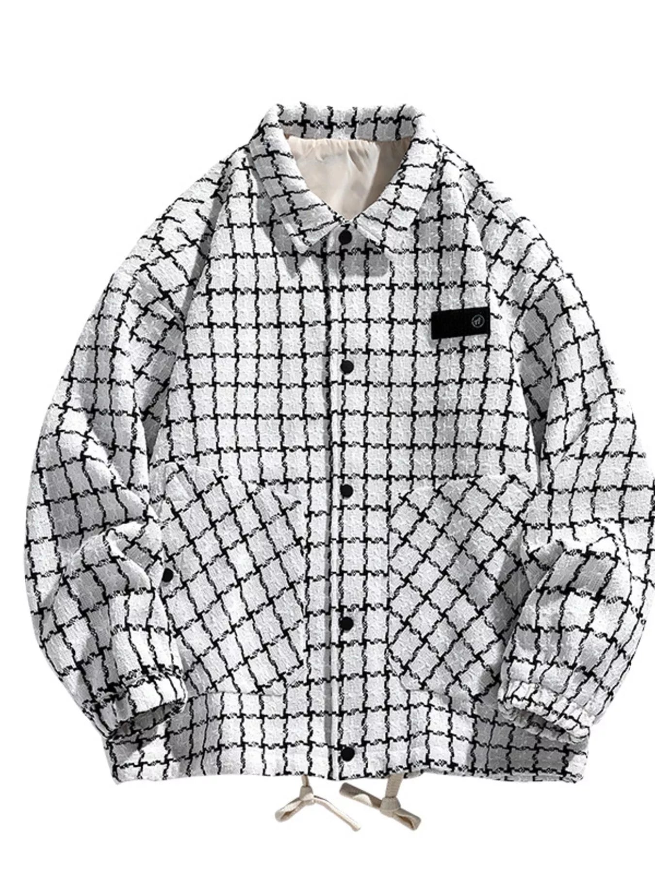 Men's Full Size Plaid Button Up Casual Jacket Plus Size