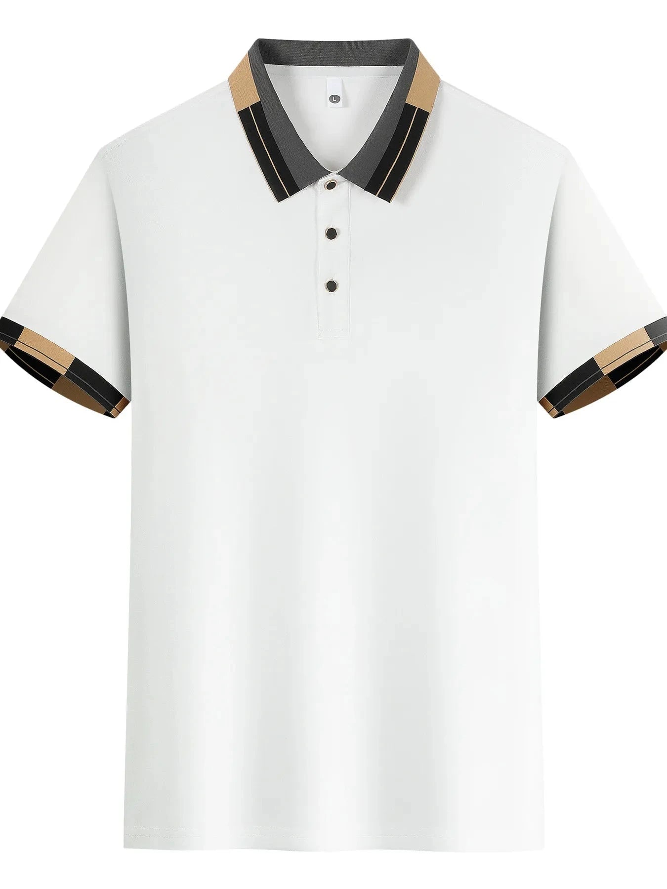 Men's Full Size Plus Size Button Detail Short Sleeve Polo Plus Size White / S