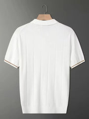 Men's Full Size Quarter Zip Short Sleeve Polo Plus Size