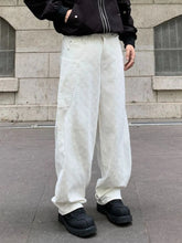 Men's Full Size Relaxed Fit Wide Leg Jeans Plus Size Milk White / S