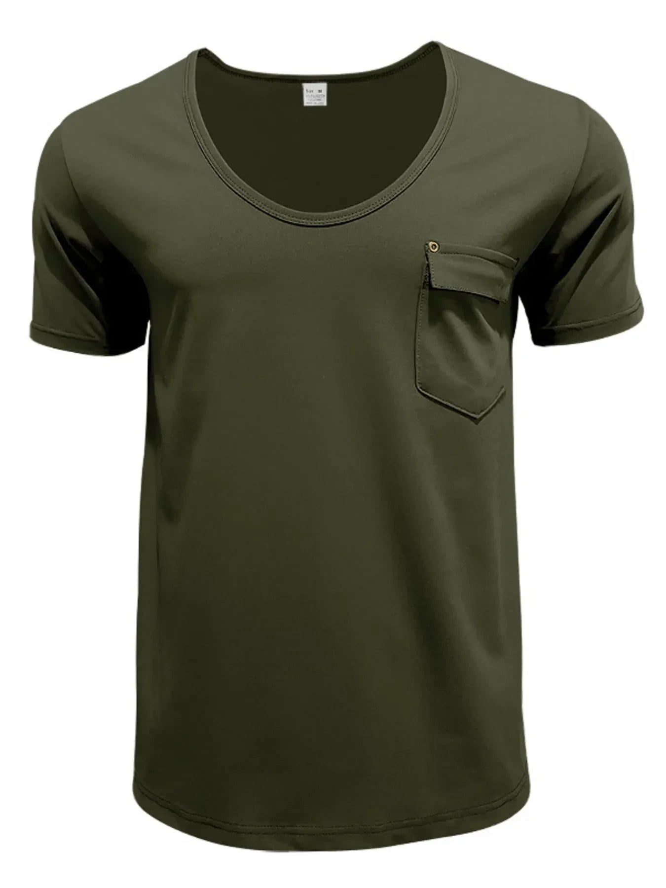 Men's Full Size Round Neck Short Sleeve T-Shirt Plus Size Army Green / S