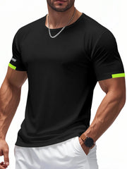 Men's Full Size Round Neck Short Sleeve T-Shirt Plus Size Black / S