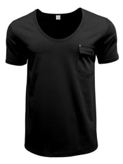 Men's Full Size Round Neck Short Sleeve T-Shirt Plus Size Black / S
