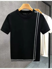 Men's Full Size Round Neck Short Sleeve T-Shirt Plus Size Black / S