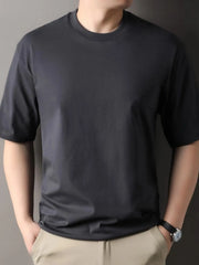 Men's Full Size Round Neck Short Sleeve T-Shirt Plus Size Grey / S