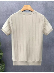 Men's Full Size Round Neck Short Sleeve T-Shirt Plus Size Khaki / S