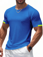 Men's Full Size Round Neck Short Sleeve T-Shirt Plus Size Royal Blue / S