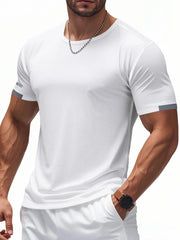 Men's Full Size Round Neck Short Sleeve T-Shirt Plus Size White / S