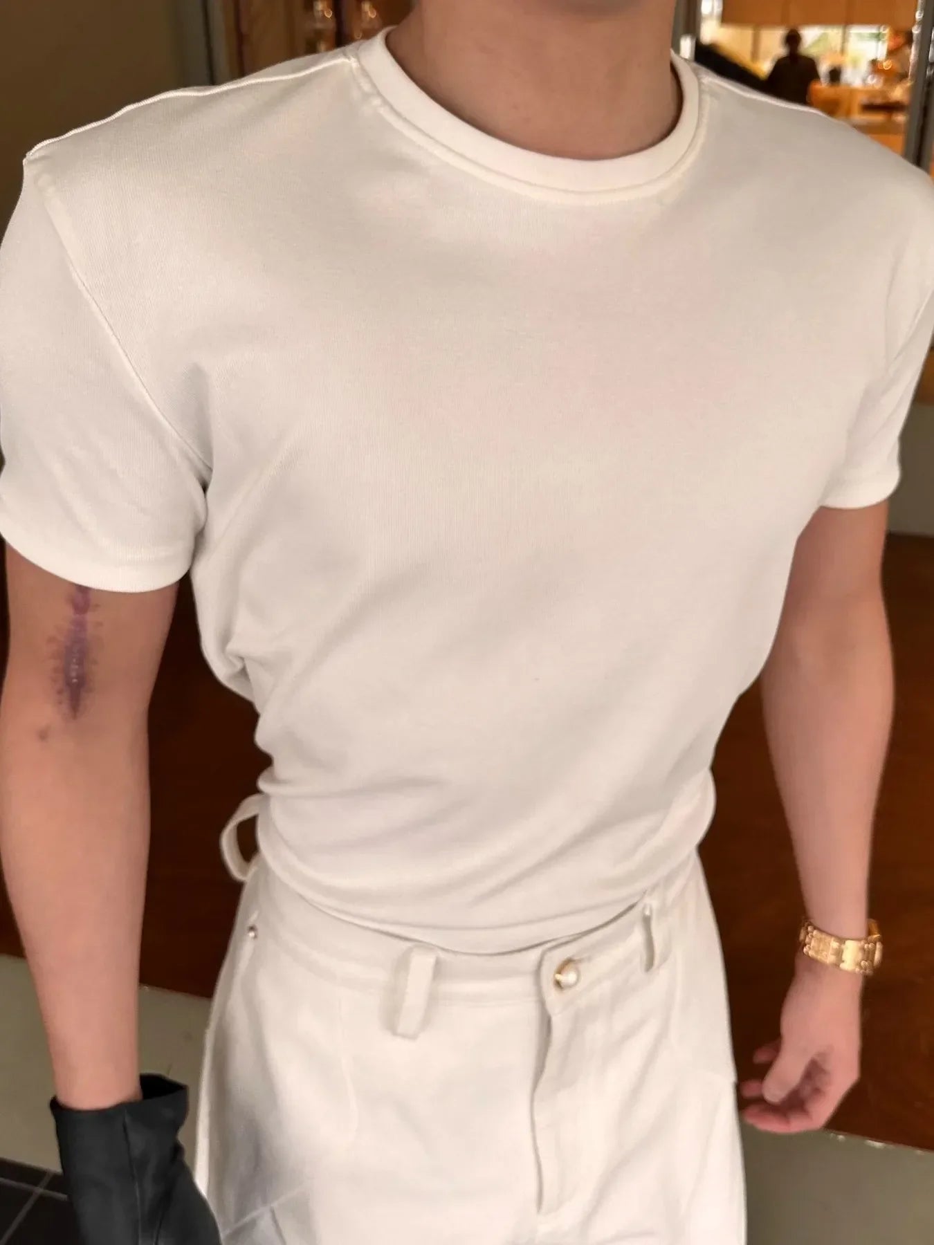 Men's Full Size Round Neck Short Sleeve T-Shirt Plus Size White / S