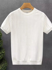 Men's Full Size Round Neck Short Sleeve T-Shirt Plus Size White / S
