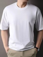 Men's Full Size Round Neck Short Sleeve T-Shirt Plus Size White / S