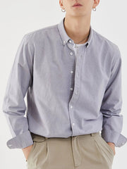 Men's Full Size Striped Button Up Long Sleeve Shirt Plus Size
